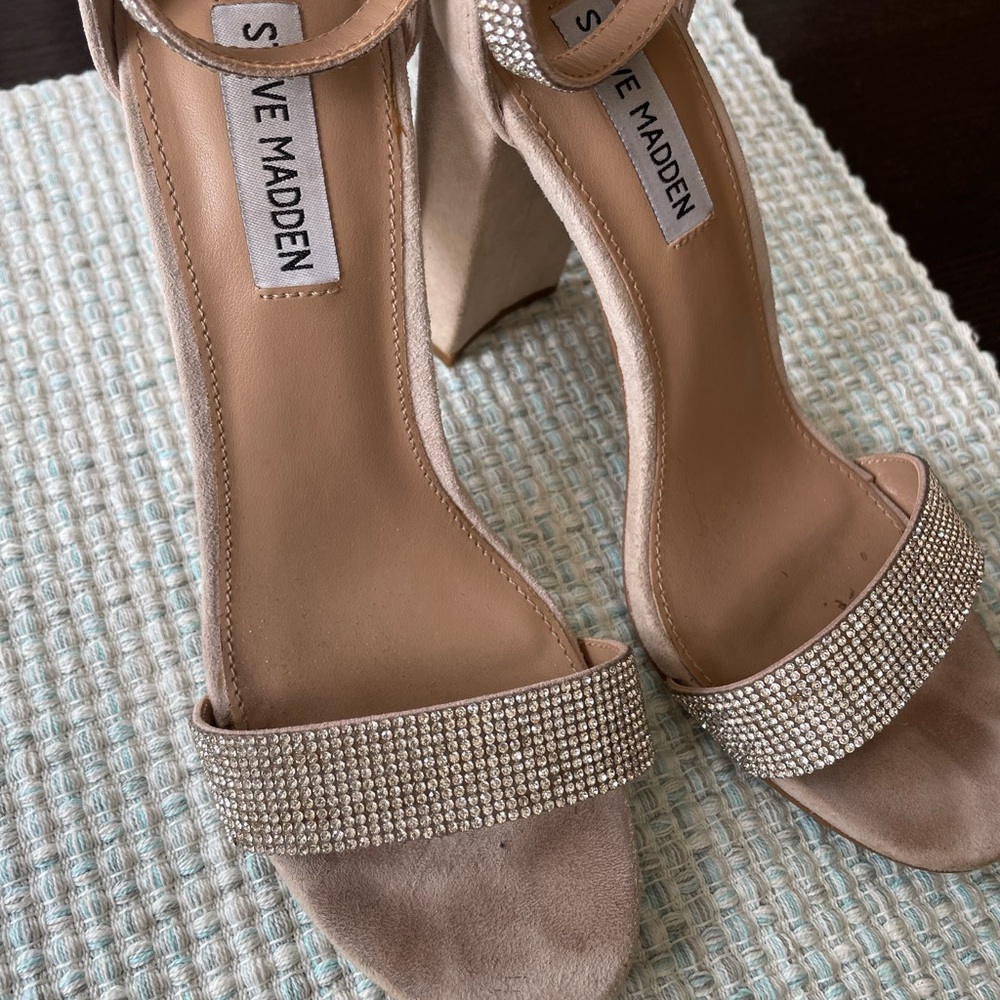 Steve Madden Cream Rhinestone Heels
